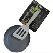 BKLYN Steel Mini Round Nonstick Fry Pan And Nylon Slotted Turner Set Dusty Blue