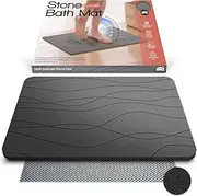 Naz Essentials Stone Bath Mat - XL Size - Non-Slip Diatomite Earth Mat | Quick-Drying & Super Absorbent Bathroom/Kitchen Mat | Easy to Clean