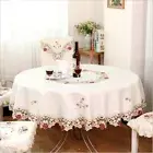 Vintage Round Table Cloth Embroided With Lace Dining Room Table Cover Decoration