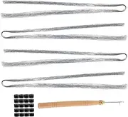 MOKKHNB 1 Set Hair Tinsel Kits for Glitter Hair Extensions with Tools Silver Tinsel Strands for Parties Cosplay