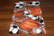 New USA Team Sports Balls Fleece Dog Cat Pet Carrier Crate Blanket FREE S/H! BCR