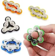 Jancosta 5 Pcs Roller Chain Fidget Toy Stress Relief Steel Bike Chain Fidget Finger Toys for ADD ADHD Anxiety Autism Adults Kids