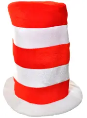 Plush Red and White Stripe Kids Cat in the Hat Costume Hat