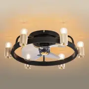20" Low Profile Round Ceiling Fan Light Remote 6-Speed Flush Mount Reversible DC
