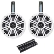 Kicker Black Weatherproof Tower Enclosures 6.5" White Marine OEM Speakers