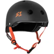 S-One Helmet Lifer L Black Matte/Orange Straps