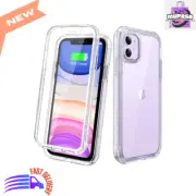 iPhone 11 Rugged Case with Built-in Screen Protector & Soft TPU Bumper – Clear
