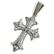(From Japan) Silver 925 Cross Rosary Zirconia Pendant