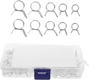 100Pcs Double Wire Spring Hose Clamps Adjustable Stainless Steel Clips for Hose Lines Silicone Tubes Water Pipes and Air Pipes Versatile Fasteners for Secure Connections