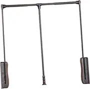 [B Baosity] Pull Down Closet Rod Wardrobe Hanger for Hanging Clothes Adjustable Width Hardware Organizer, Black