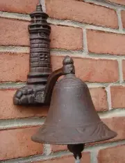 Cast Iron Lighthouse Welcome Loud Tone Bell Beach House Coastal Home Door Decor