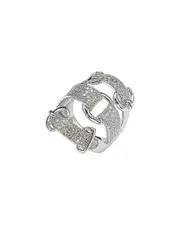 Suzy Levian Silver CZ Buckle Ring