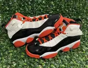 Nike Jordan Six 6 Rings Black/Team Orange Youth SZ 7Y Wom Sz 8.5 Retro 1 3 4 11