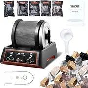VEVOR Rock Tumbler Kit, 2.5 lbs Rock Polishing Kit, 9 Speed Settings 9-Day Polishing Timer Stone Kit, Rock Polisher with Rough Gemstones Grits, for Kids Adults