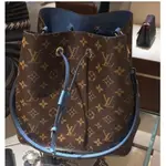 二手 LV M43569 BLEU JEAN 牛仔布藍色 NEONOE LV 水桶包