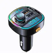 Car Bluetooth 5.0 FM Transmitter Handsfree Dual USB Radio Modulator MP3 Player (for: Smart)
