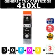 3x Generic Ink Cartridge 410XL 410 XL Black For Epson XP530 XP540 XP640 XP900