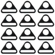 12Pcs Triangle Buckle Adjuster, Black Zinc Alloy Triangle Adjustment Buckles D