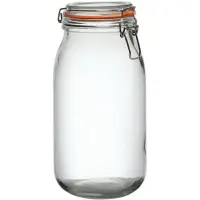 在飛比找momo購物網優惠-【Utopia】扣式玻璃密封罐 橘2L(保鮮罐 咖啡罐 收納