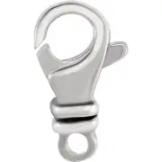 12mm 14k Small Solid White Gold Swivel Lobster Trigger Clasp RHODIUM Italy