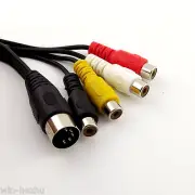 1ft Midi Din 5 Pin Male to 4 RCA Phono Female Sockets Adapter Audio Video Cable