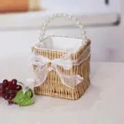Rattan Woven Flower Basket Picnic Wicker Flower Basket Home Organizer Supplies