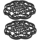 2 Pcs Cast Iron Trivet Tea Pot Pan Stand Dining Kitchen Worktop Protection✠