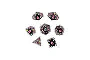 LPG Dice RPG Set Inscripted Hex Pastel Black