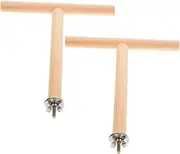 Totority 2Pcs Bird Perch Stand for Parrots Easy to Install Wood Branch Perch for Cockatiel and Parakeet Cages Increases Activity Space and Exercise Opportunity