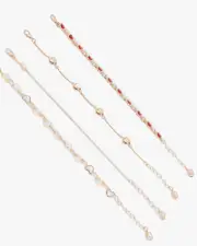 Gold Multi Heart Charm Bracelet