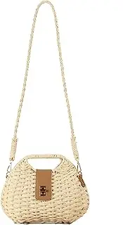 [Buric] Straw Clutch Purses for Women Rattan Woven Beach Handbag Summer Purse with Detachable Strap Basket Crossbody Bag