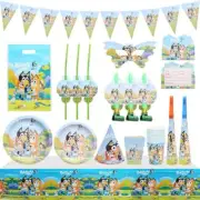 Bluey Birthday Supplies Kids Children Tableware Tablecloth Party Decoration Set