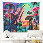Blacklight Blanket Psychedelic Mushroom Tapestry Decor Colorful Trippy 2024 AUS