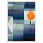 Galrie Paul Klee Autumn Moon Abstract Art Print for Modern Home Decor, White Frame, 50 x 70cm (20 x 28inch)