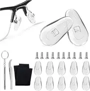Glasses Nose Pads,Glasses repair kit 10 Pairs Anti Slip Glasses Nose Pads, Soft Silicone Air Chamber Nose Pads for Replace Nose Pads and Repair Glasses -15mm
