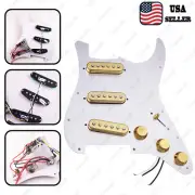 Prewired-Loaded SSS Pickguard Alnico V Pickups For Strat Metal Chrome&Gold