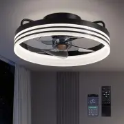 Ceiling Fans with Lights and Remote, Low Profile Ceiling Fan with Stepless Di...