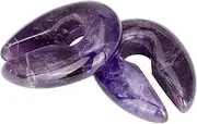[YOFANST] Cat's Eye Agate Opalite Hoop Stone Large Keyhole Stone Ear Stretchers Gauge 2g 0g 00g