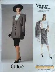 Vogue 2025 Chloe rare 80s pattern vintage size 14 uncut peplum jacket top skirt
