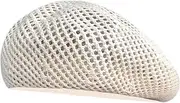 [TRADERPLUS] Women's Slouchy Crochet Beret Summer French Hat Woven Thin Beret Hat