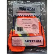 Booney Hat 1271-o Orange 2" Lime Tape & 1" Silver Reflective Tape Adj Neck Strap