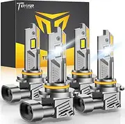 Termitor 9005/HB3 9006/HB4 Bulbs Combo Lights, 800% 60000LM Super Bright 6500K Cool White, 1:1 Design with Cooling Fan Fog Lights Bulbs and Off-Road Lights, Plug N Play, Pack of 4