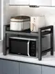 廚房微波爐置物架可伸縮烤箱架子家用臺面桌面電飯煲雙層收納架子