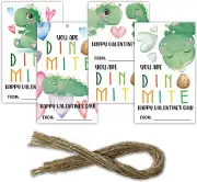 40 Pcs Dinosaur Valentine'S Day Gift Tags, Hang Name Labels with Twine String fo