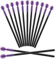 50Pcs Silicone Eyelash Brushes, Disposable Mascara Wands Ball- Shape Eyelash Spoolies, Eyebrow Brushes Makeup Tool Kit Set（Purple)