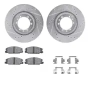Dynamic Friction Company 7512-37008 Brake Rotor Dimpled & Slotted Silver