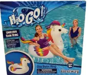 Bestway H2O GO! Inflatable Unicorn Swim Ring*43.3"x31.5"x28"*New* Ages 10 Plus