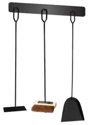 PZ181 Pizza Oven 3 Tool Set w wall bracket, Rake/Scraper, Shovel, Brush, All 750