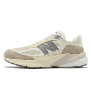 【NEW BALANCE】休閒鞋 990 V6 男鞋 米白 灰 杏色 美製 麂皮 拼接 復古 NB 紐巴倫(M990SS6-D)