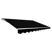NNEDSZ Outdoor Folding Arm Awning Retractable Sunshade Canopy Black 4.0m x 3.0m